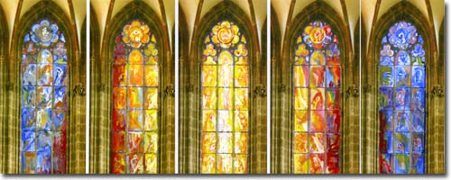 Entwurf einer Farbfassung für Kirchenfenster